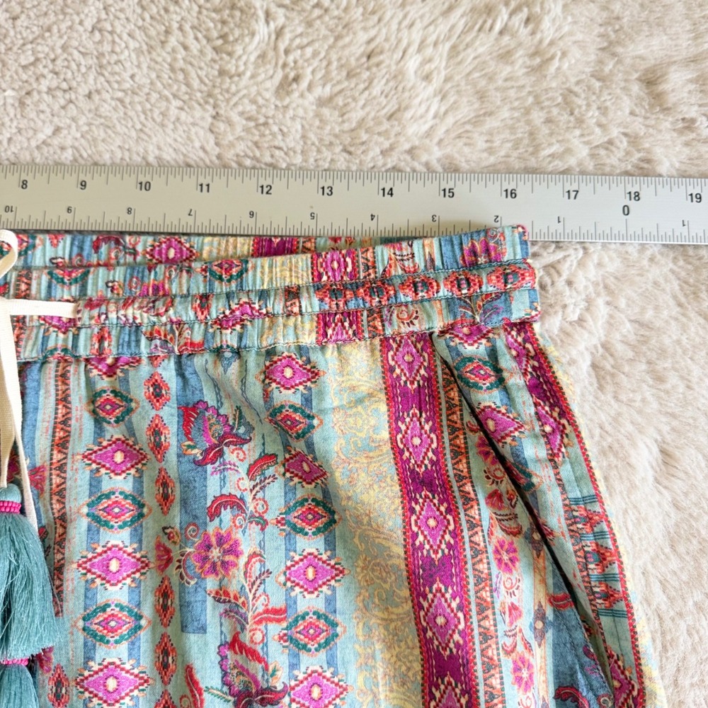 Sundance Jessenia Boho Tassel Festival Gypsy Beach Lightweight Jogger Pants M - Picture 5 of 8